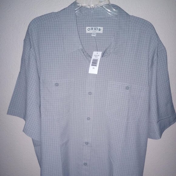 Orvis Men’s Size XXL Short Sleeve UPF 30+ Quick-Dry Vented Woven Golf Shirt NWT - Picture 2 of 5